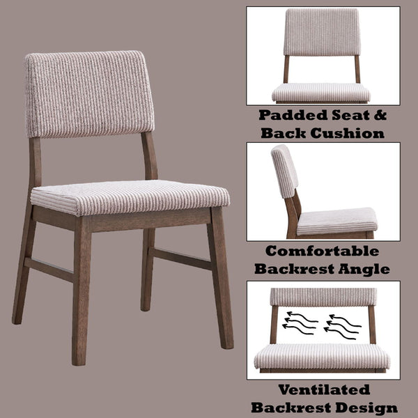 Seda - Side Chair (Set of 2) - Dusty Mauve Corduroy & Walnut Finish