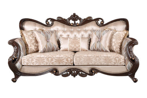  creating an elegant and timeless centerpiece for any living space. Expertly crafted from solid pine and accented with premium polyurethane carving
