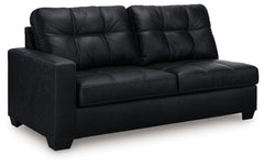 This left-arm facing sofa is made with faux leather upholstery. Pairs with other items in the series to make a sectional.<br><br><b>Additional Dimensions</b><br><ul><li>Arm height: 26-"</li><li>Seat depth: 73-"</li><li>Seat height: 20-"</li><li>Top of cus