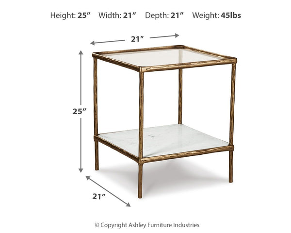 Ryandale - Antique Brass Finish - Accent Table