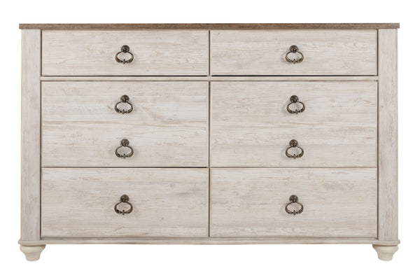 Willowton - Brown / Beige / White - Six Drawer Dresser