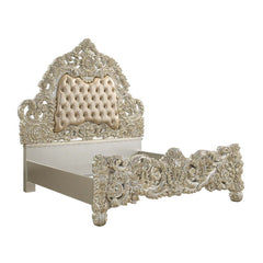 A bed fit for royalty, the Sorina bed brings glam and style to any bedroom in your home. Crafted exquisitely with a tall regal headboard that is accented with button tufts along the center of the headboard. The footboard features the same majestic scrollw