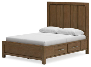 Cabalynn - Light Brown - Queen Panel Bed With Storage