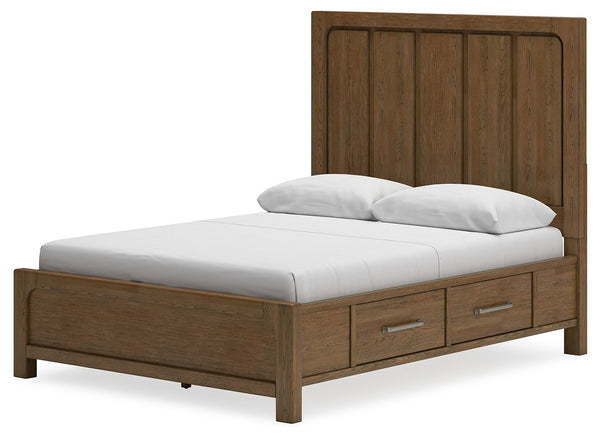Cabalynn - Light Brown - Queen Panel Bed With Storage