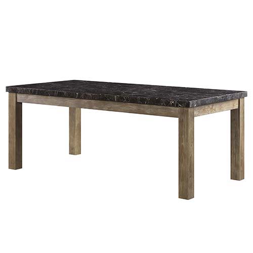 The Charnell dining collection is designed in a transitional style to complement any home. The beautiful marble tabletop and oak finish complement each other beautifully. The standard dining height table and durable marble top will withstand the test of t