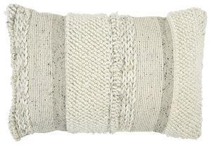 Teeming with tantalizing texture, this artful pillow is the epitome of casually cool design. Varying patterns and hues create an irresistibly charming look. What an effortlessly chic way to say, -"Welcome home.-"<br/><br/><b>Product Features</b><ul><li>Fa