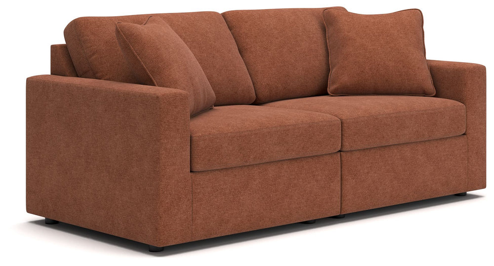 Looking cool and contemporary is great. But when it comes down to it, youâ€™re all about low-maintenance lounging. With the performance fabric on this sectional loveseat, cleaning spills is a breeze. And its customizable modular design caters to your ever