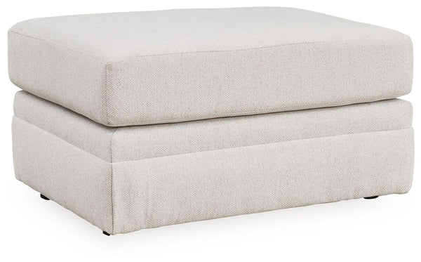 Clean lines and a streamlined silhouette define the architectural attitude of this ottoman. It-'s an ideal way to enhance your lounge space when paired with seating arrangements. A highly resilient cushion with textured upholstery beckons you to kick up y