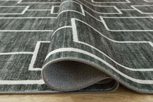 Elderland - Black / Gray - Washable Large Rug