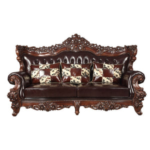 With espresso color and classic crafted design will let your living room never go out of fashion. The Forsythia collection is a traditional design, with its classics curve upholstered tight back wrapping around with an elegant cut out at the center top. T