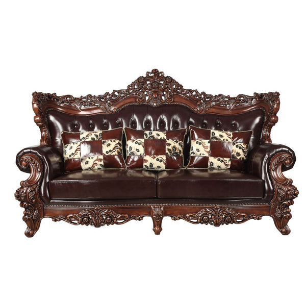 With espresso color and classic crafted design will let your living room never go out of fashion. The Forsythia collection is a traditional design, with its classics curve upholstered tight back wrapping around with an elegant cut out at the center top. T