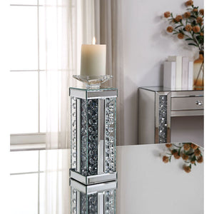 Nysa - Accent Candleholder (2 Piece - Mirrored & Faux Crystals - 17"