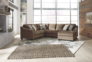 Looking to serve it up family style? Sporting clean, contemporary lines and a highly textural upholstery for a warm, cozy feel, this sectional delights with its city chic aesthetic and earthy appeal. Taking neutral to a new level, the heavy textured cheni