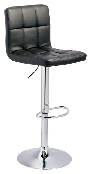 This upholstered swivel bar stool is ultra-contemporary style with a twist. Chrome-tone metal base is a sleek complement to the tailored cushioned seat with faux leather upholstery and squared tufting.<br><br><b>Additional Dimensions</b><br><ul><li>Seat w