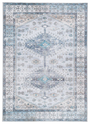 Beautifully marrying elements of modern and exotic stylings, this rug adds an air of relaxed refinement to your decor. A distressed pattern in cream with shades of blue and beige keeps things casually cool underfoot. And when your rug needs a little R&R, 
