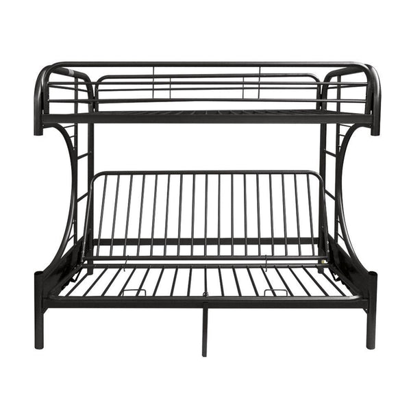 Eclipse - Twin Over Full Over Futon Bunk Bed - Black