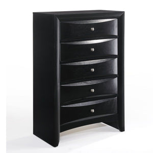  with space for clothing and linen. All drawers have English dovetail with center metal glides. Drawer fronts are beveled. Complemented by slightly flare