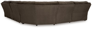 Top Tier - Chocolate - 6-Piece Reclining Sectional With Laf Press Back Chaise