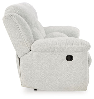 Frohn - Snow - Dbl Reclining Loveseat with Console