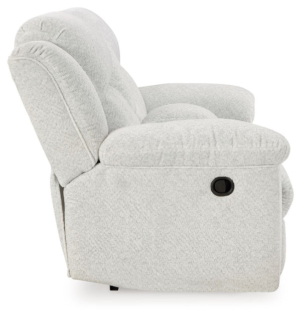 Frohn - Snow - Dbl Reclining Loveseat with Console