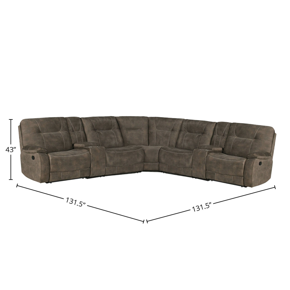 Innovative modular design ensures this sectional can be configured to complement any space. Oversized seats sit like a chair-and-a -half for expansive comfort<br/><br/><b>Product Features</b><ul><li>Manual-powered seat is easily reclined with release of l