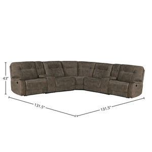 Cooper - 7 Piece Modular Manual Reclining Sectional - Shadow Brown