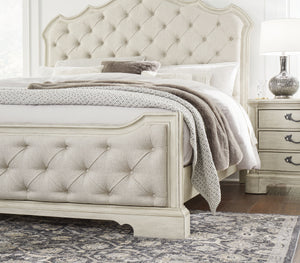 Arlendyne - Antique White - King Upholstered Bed