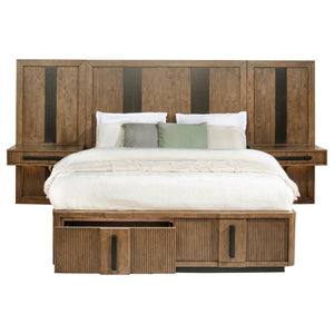 Terrace - 2 Piece Wall Panel With Nightstand Set - Ash Brown