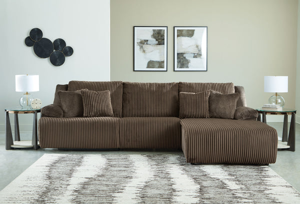 Top Tier - Chocolate - 3-Piece Reclining Sectional Sofa With Raf Chaise