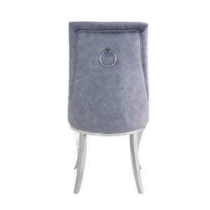 Dekel - Side Chair (Set of 2) - Gray Fabric & Stainless Steel