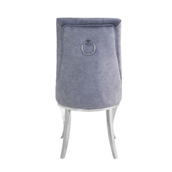 Dekel - Side Chair (Set of 2) - Gray Fabric & Stainless Steel