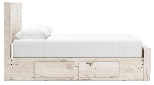 Lawroy - Light Natural - Queen Panel Bed With Under Bed Storage