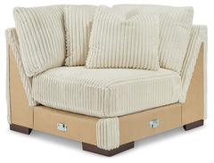 This wedge is made with polyester upholstery. Pairs with other items in the series to make a sectional.<br><br><b>Additional Dimensions</b><br><ul><li>Seat depth: 28-"</li><li>Seat height: 21-"</li><li>Top of cushion to top of back: 19-"</li><li>Leg heigh