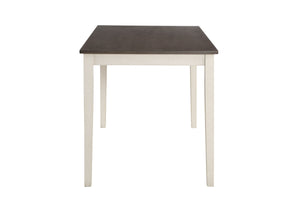  the warm gray tabletop beautifully contrasts with the crisp white frame