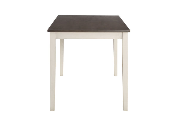  the warm gray tabletop beautifully contrasts with the crisp white frame