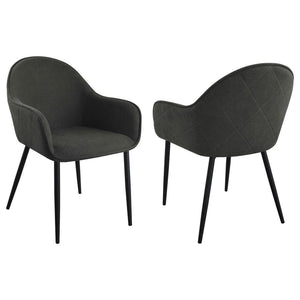 Introduce modern sophistication to your dining space with these timeless dining side chairs. Their elegant silhouette and full wrap-around seats exude timeless charm. The diamond pattern details add a touch of contemporary flair, while the rich upholstery