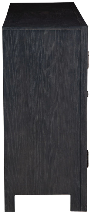 Lenston - Black / Gray - Accent Cabinet with 3 Doors