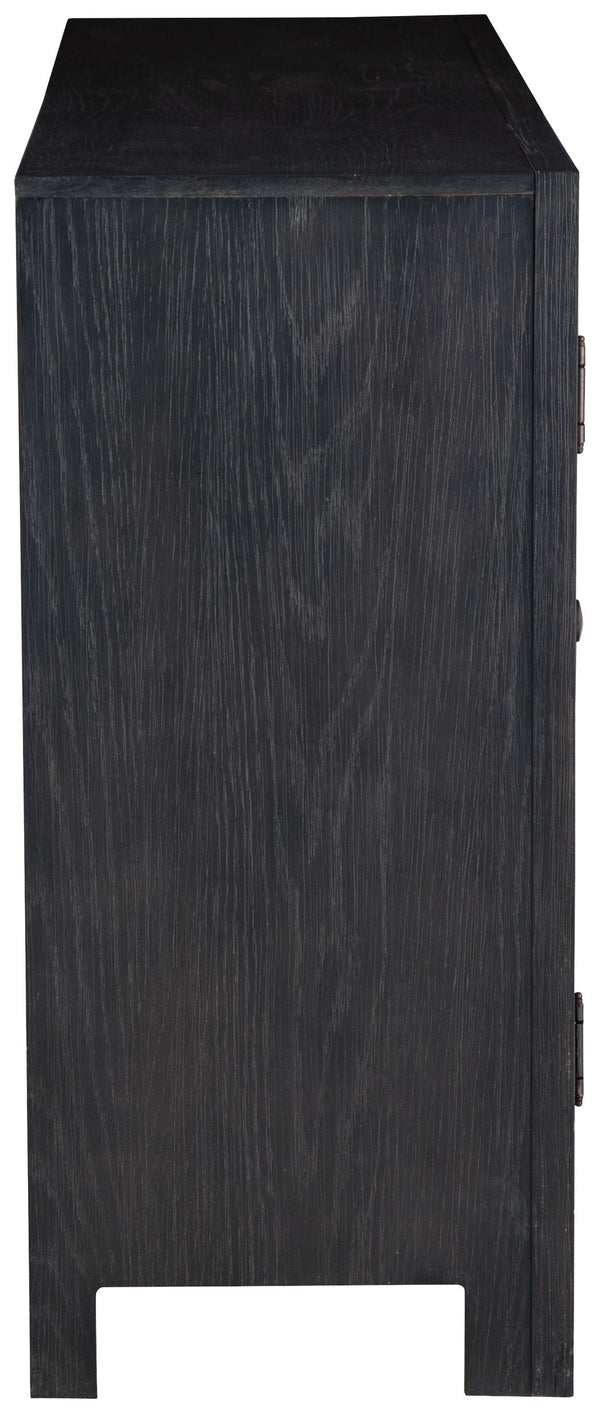 Lenston - Black / Gray - Accent Cabinet with 3 Doors