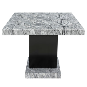 Lyra - Dining Table Top And Base Bottom - Faux Gray Marble