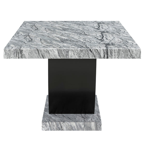 Lyra - Dining Table Top And Base Bottom - Faux Gray Marble