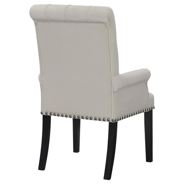 Alana - Velvet Upholstered Dining Arm Chair - Sand