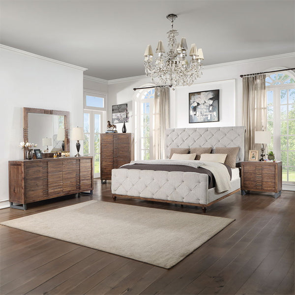 Andria - Eastern King Bed - Reclaimed Oak Finish