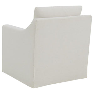 Winter - Upholstered Sloped Arm Accent Swivel Chair - Beige