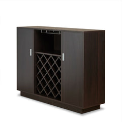 Store your beloved wines with this classic but trendy rectangular Hazen server to have them ready anytime. This server has 2 wooden doors with 1 shelf inside, wine rack and steam ware glass rack, providing plenty storage space for your convenience. Keep i