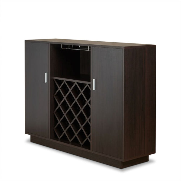 Store your beloved wines with this classic but trendy rectangular Hazen server to have them ready anytime. This server has 2 wooden doors with 1 shelf inside, wine rack and steam ware glass rack, providing plenty storage space for your convenience. Keep i