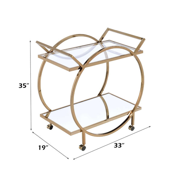 Traverse - Serving Cart - Champagne & Mirrored
