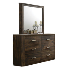 Mirror NOT Beveled (3mm Thick) Shape: Rectangular Orientation Horizontal (Landscape) Wooden Frame Support Slats Included<br/><br/><b>Product Features</b><ul><li>Case: 1Pc/1Ctn</li><li>Finish: Rustic Walnut</li><li>Style: Transitional</li><li>Materials: Wo