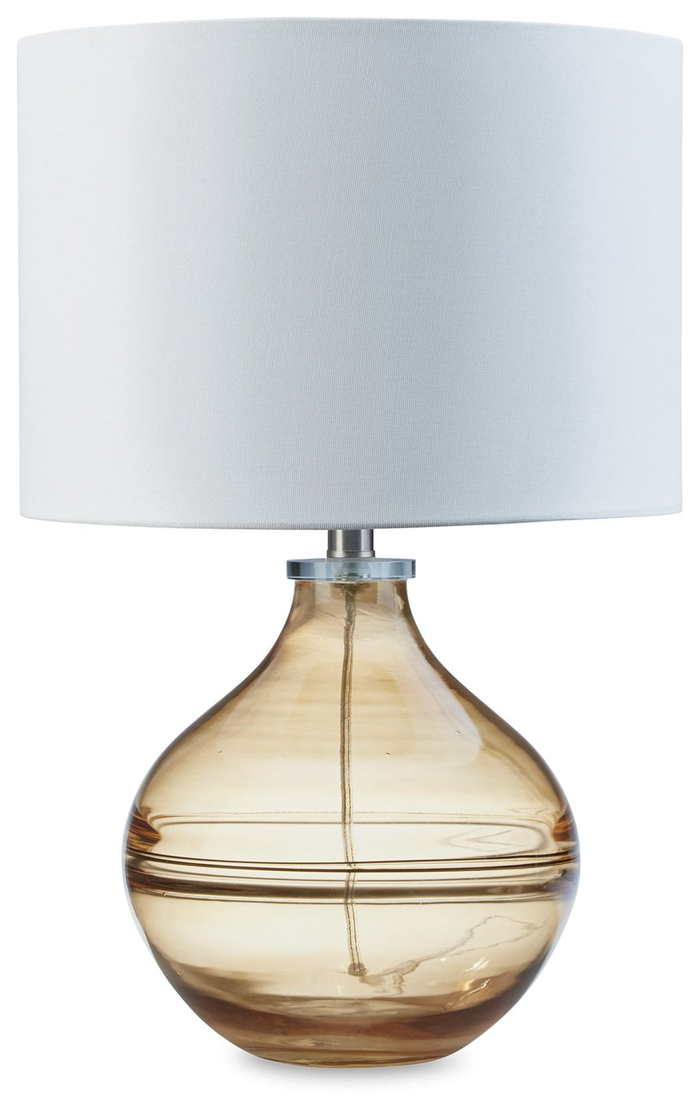 A well-placed table lamp effortlessly enhances the look of a living room or bedroom by adding visual interest, dimension and light. Choose this table lamp to lend a touch of brilliance to your favorite room. Displaying a gorgeous shade of transparent ambe