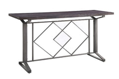Transform a boring traditional dinning room into a industrial home bar that allow your friends to eat and drink to their heart-'s content. The Evangeline Counter Height Table employs a sense of industrial rawness in every detail, including distressed text