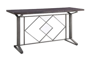Transform a boring traditional dinning room into a industrial home bar that allow your friends to eat and drink to their heart-'s content. The Evangeline Counter Height Table employs a sense of industrial rawness in every detail, including distressed text